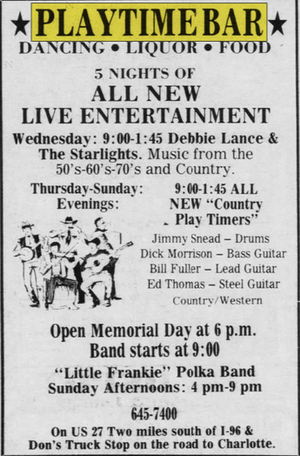 Playtime Bar (Murphys Bar) - May 24 1980 Ad Polka